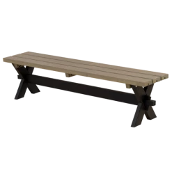 Plus Nostalgi Plankebænk 177 Cm Sort/gråbrun