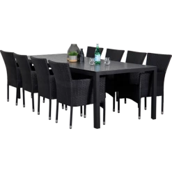 Anholt Havemøbelsæt Med 8 Bali Havestole