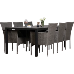 Egholm Havemøbelsæt Med 6 Grå Bima Stole