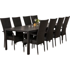 Anholt Havemøbelsæt Med 8 Korfu Havestole