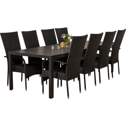 Anholt Havemøbelsæt Med 8 Korfu Havestole