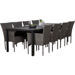 Anholt Havemøbelsæt Med 8 Grå Bima Havestole