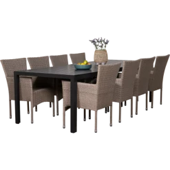 Anholt Havemøbelsæt Med 8 Natur Bima Havestole