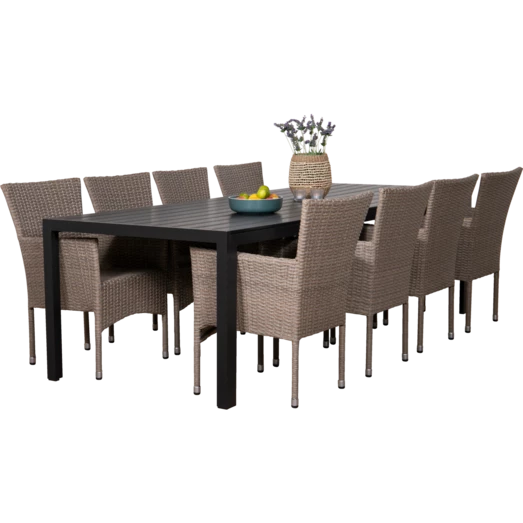 Anholt Havemøbelsæt Med 8 Natur Bima Havestole