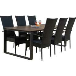 Tårup Havemøbelsæt Med 6 Korfu Havestole
