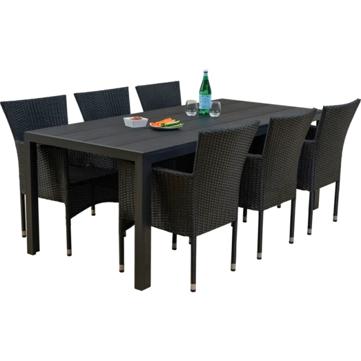 Guldborg Havemøbelsæt Med 6 Bali Havestole Og Grå Hynder - Billede 2