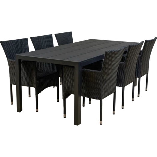 Guldborg Havemøbelsæt Med 6 Bali Havestole Og Grå Hynder - Billede 4