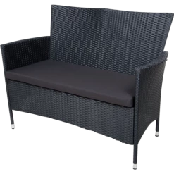 Darwin Havebænk Inkl. Hynde Sort