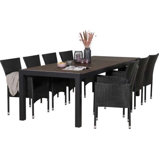 Tåsinge Havemøbelsæt Med 8 Bali Stole