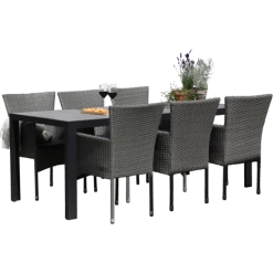 Liseleje Havemøbelsæt Med 6 Grå Bima Havestole