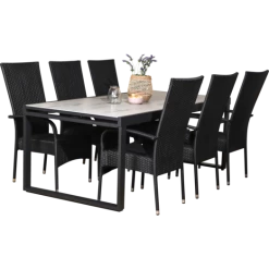 Hellebæk Havemøbelsæt Med 6 Korfu Havestole