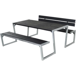 Plus Zigma Bord/bænkesæt Med 1 Ryglæn 176 Cm Sort