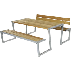 Plus Zigma Bord/bænkesæt Med 1 Ryglæn 176 Cm Lærk