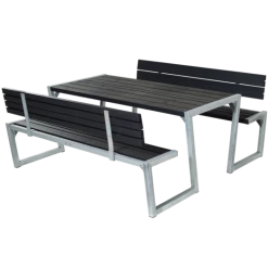 Plus Zigma Bord- Og Bænkesæt Sort, 176 Cm