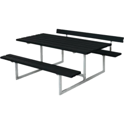 Plus Basic Bord/bænkesæt Med 1 Ryglæn 177 Cm Sort