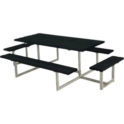 Plus Basic Bord/bænkesæt Med 2 Påbygninger 260 Cm Sort