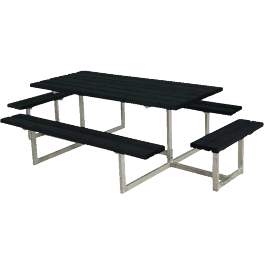 Plus Basic Bord/bænkesæt Med 2 Påbygninger 260 Cm Sort 3 Plus Basic Bord/bænkesæt Med 2 Påbygninger 260 Cm Sort