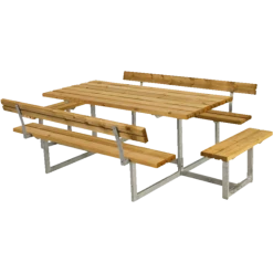 Plus Basic Bord/bænkesæt Med 2 Ryglæn Og Påbygninger 260 Cm Lærk