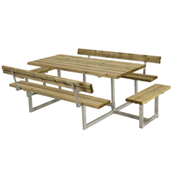 Plus Basic Bord/bænkesæt Med 2 Ryglæn Og Påbygninger 260 Cm Trykimp