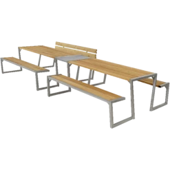 Plus Zigma Bord/bænkesæt Med 1 Ryglæn 392 Cm Lærk