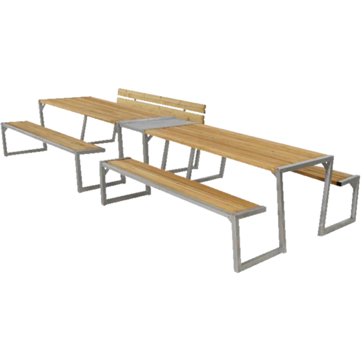 Plus Zigma Bord/bænkesæt Med 1 Ryglæn 392 Cm Lærk