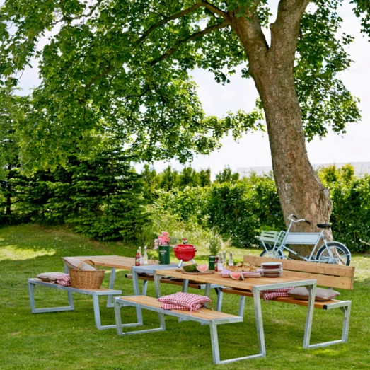 Plus Zigma Bord/bænkesæt Med 1 Ryglæn 392 Cm Lærk - Billede 2