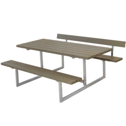 Plus Basic Bord/bænkesæt Med 1 Ryglæn 177 Cm Gråbrun