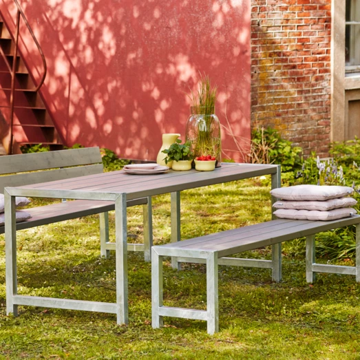 Plus Plankebænk Med Ryglæn 176 Cm Gråbrun - Billede 4