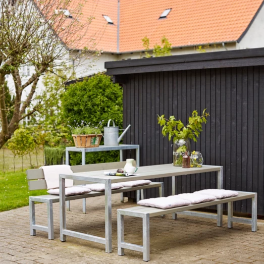 Plus Plankebænk Med Ryglæn 176 Cm Gråbrun - Billede 6