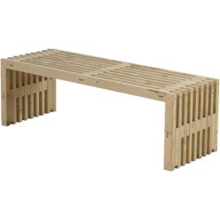 Plus Rustik Trallebænk Design, Grundmalet Natur 138x49x45 Cm