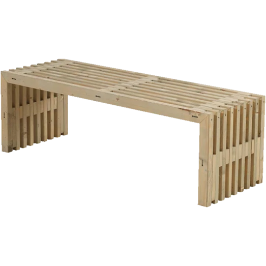 Plus Rustik Trallebænk Design, Grundmalet Natur 138x49x45 Cm