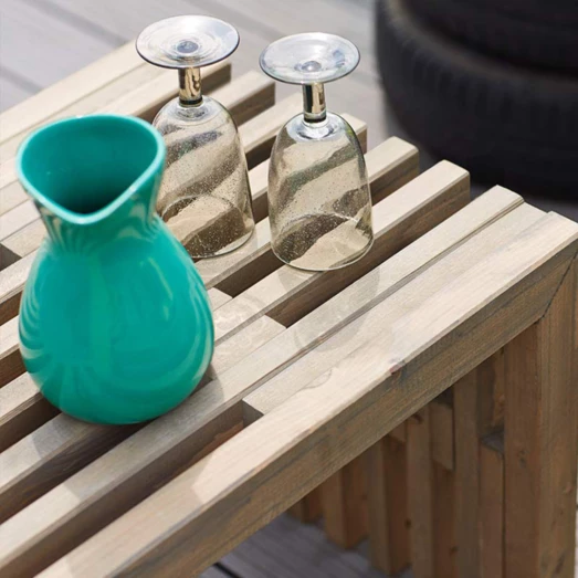 Plus Rustik Trallebænk Design, Grundmalet Natur 138x49x45 Cm - Billede 2