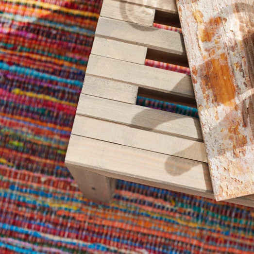 Plus Rustik Trallebænk Design, Grundmalet Natur 138x49x45 Cm - Billede 3