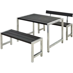 Plus Cafe Plankesæt Med 1 Ryglæn 127 Cm Sort