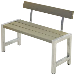 Plus Café Plankebænk Med 1 Ryglæn 127 Cm Gråbrun