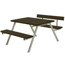 Plus Alpha Bord- Og Bænkesæt Med 1 Ryglæn Sort