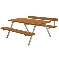 Plus Alpha Bord- Og Bænkesæt Med 1 Ryglæn Teak