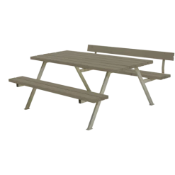 Plus Alpha Bord- Og Bænkesæt Med 1 Ryglæn Gråbrun