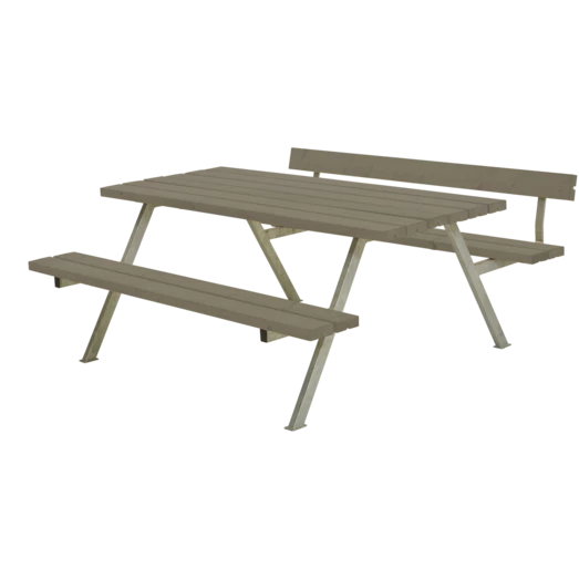 Plus Alpha Bord- Og Bænkesæt Med 1 Ryglæn Gråbrun