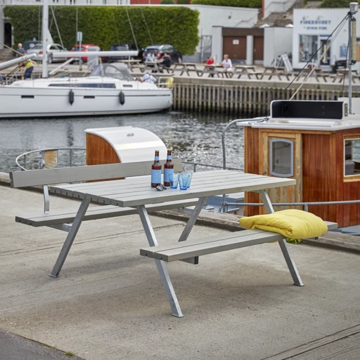 Plus Alpha Bord- Og Bænkesæt Med 1 Ryglæn Gråbrun - Billede 2