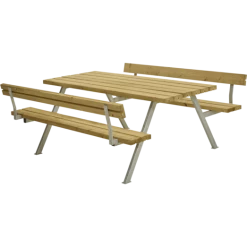 Plus Alpha Bord- Og Bænkesæt Med 2 Ryglæn Lærk