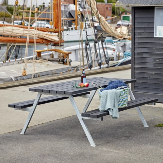 Plus Alpha Bord- Og Bænkesæt Replast Sort - Billede 4