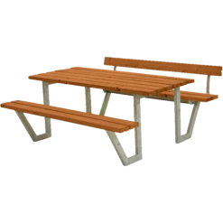 Plus Wega Bord/bænkesæt Med 1 Ryglæn 177 Cm Teak
