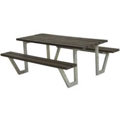 Plus Wega Bord/bænkesæt 177 Cm Replast Sort