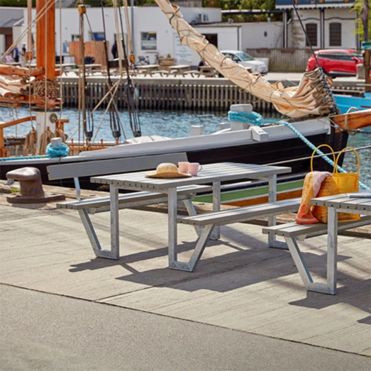 Plus Wega Bord/bænkesæt Med 1 Ryglæn 177 Cm Gråbrun - Billede 3