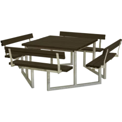Plus Twist Bord/bænkesæt Med 4 Ryglæn 227 Cm Sort