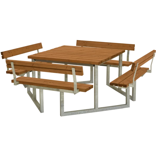 Plus Twist Bord/bænkesæt Med 4 Ryglæn 227 Cm Teak