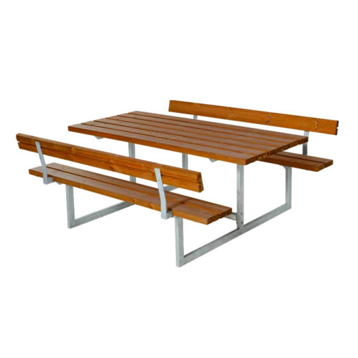 Plus Basic Bord/bænkesæt Med 2 Ryglæn 177 Cm Teak