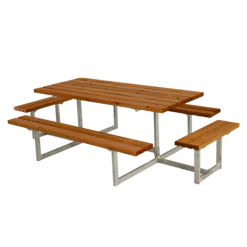 Plus Basic Bord/bænkesæt Med 2 Påbygninger 260 Cm Teak