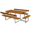 Plus Basic Bord/bænkesæt Med 2 Ryglæn Og Påbygninger 260 Cm Teak